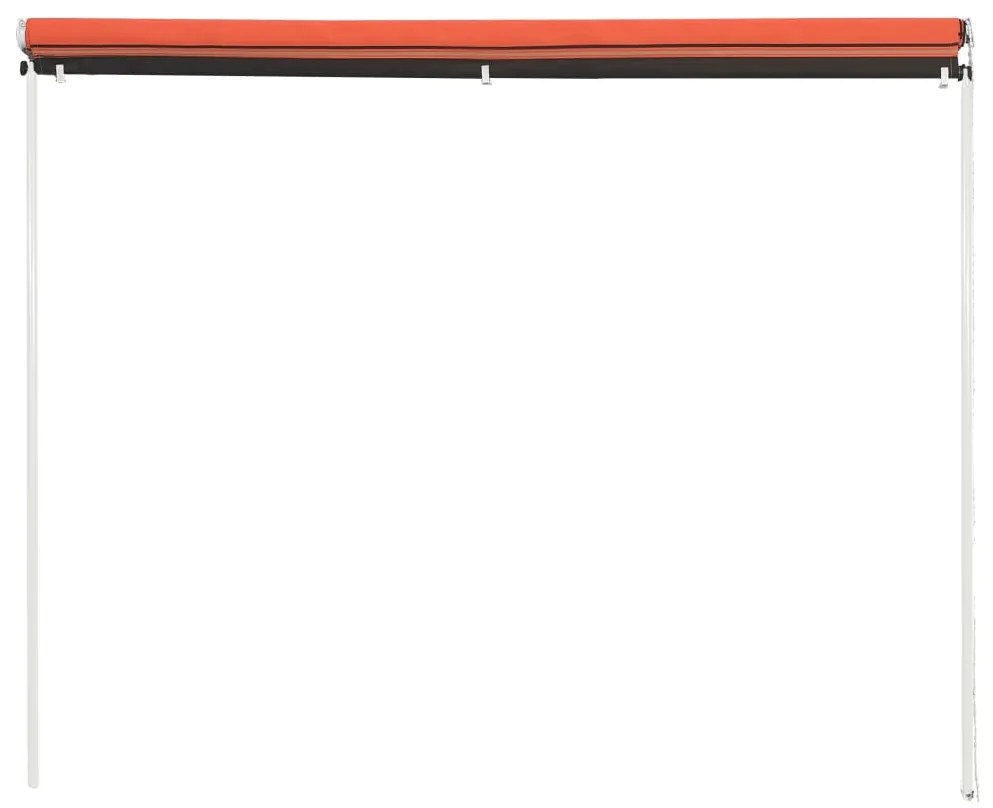 Toldo retrátil 350x150 cm laranja e castanho