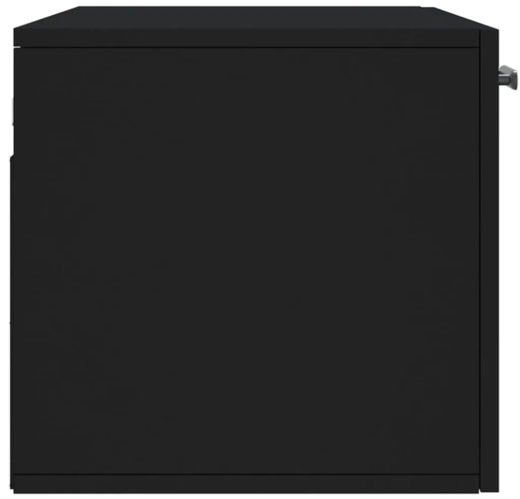 Armário de parede 80x36,5x35 cm derivados de madeira preto