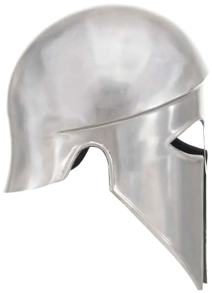 Capacete de soldado grego réplica LARP aço prateado