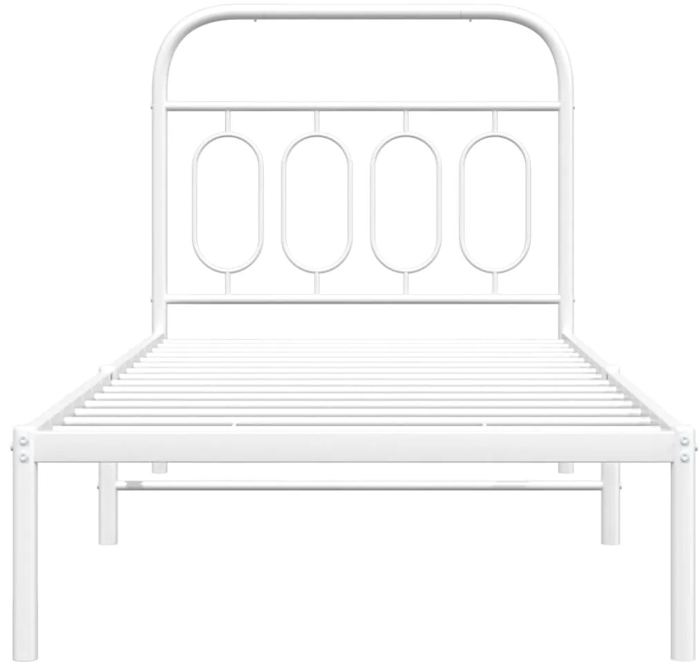 Estrutura de cama com cabeceira 80x200 cm metal branco