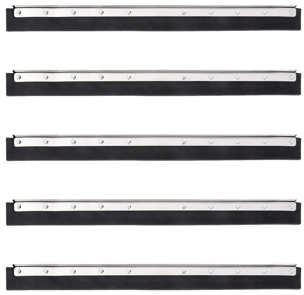 vidaXL Cabeças de rodo de chão 5 pcs 75x2x5 cm aço e borracha