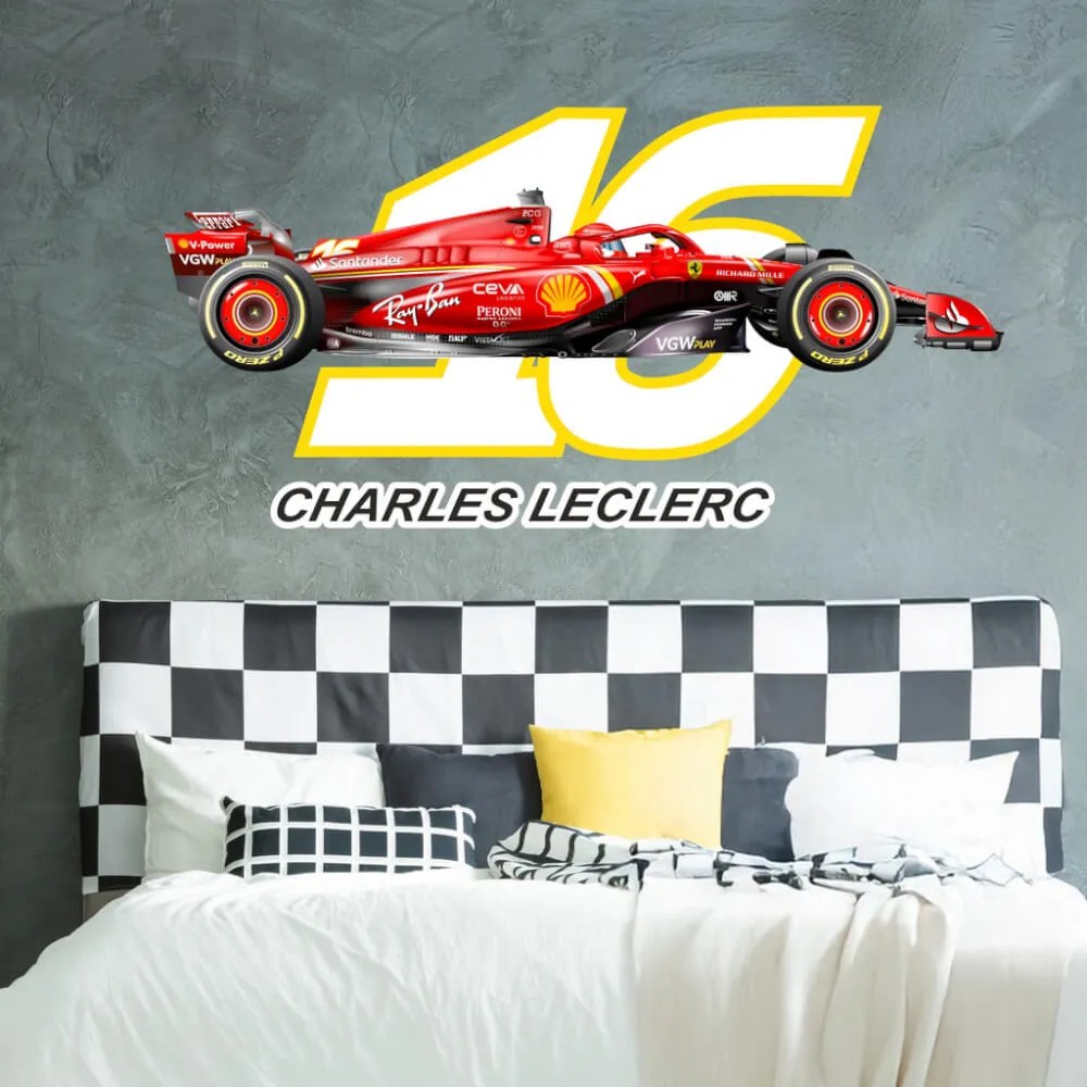 Autocolante desportivo por cima da cama - piloto de F1