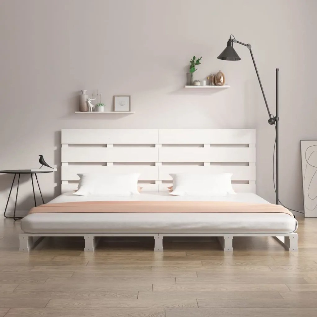Cama sem colchão 180x200 cm madeira de pinho maciça branco