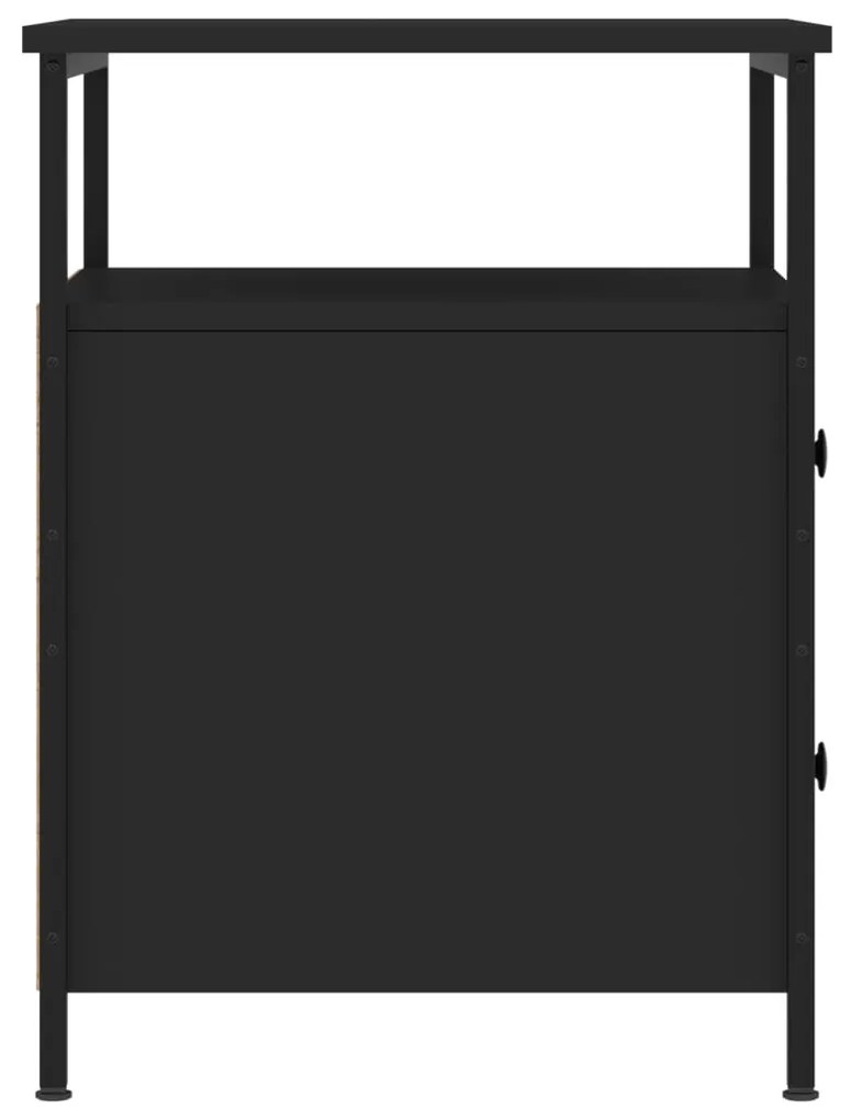 Conjunto de 2 Mesas de Cabeceira - Preto - 44x45x60 cm