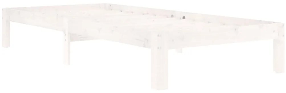 Estrutura de cama 90x200 cm pinho maciço branco