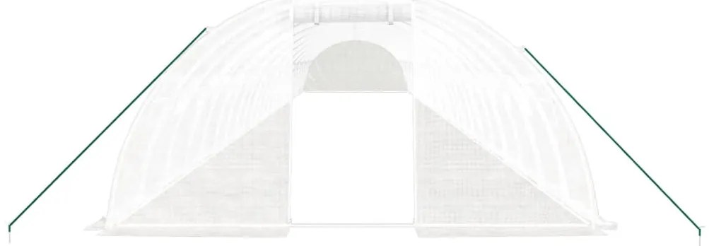 Estufa com estrutura de aço 96 m² 24x4x2 m branco