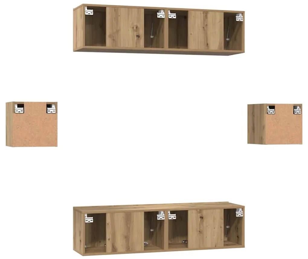 Conjunto de móvel de TV 6 pcs carvalho artisiano
