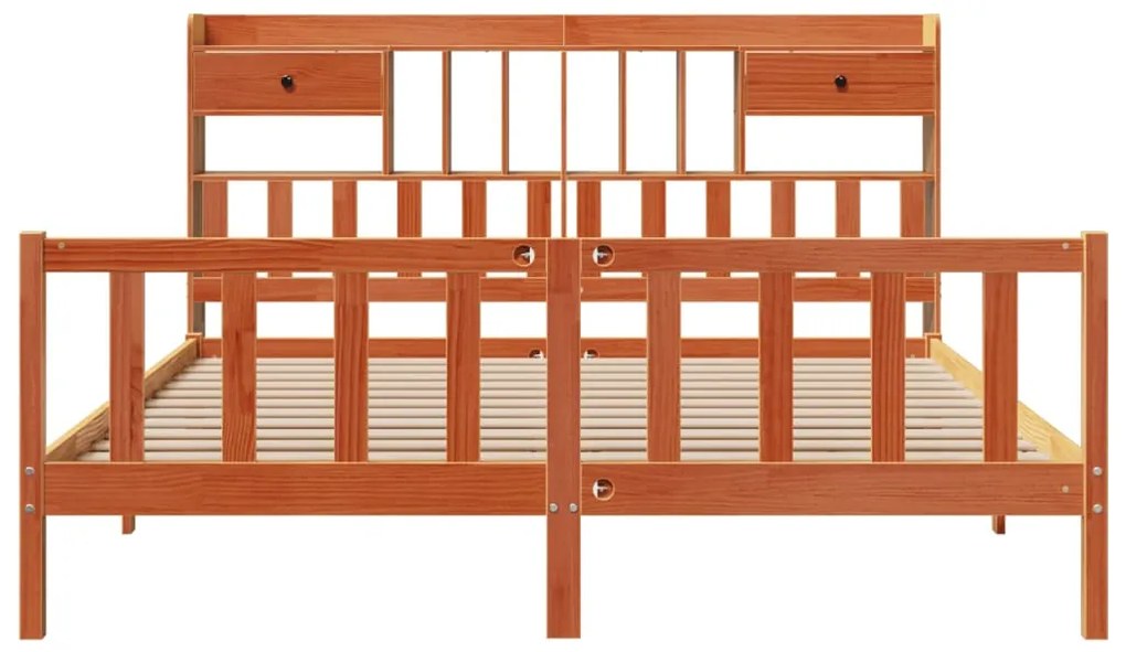Cama com estante sem colchão 200x200 cm pinho maciço