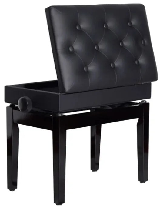 Banco de Piano – Altura Ajustável – 54,5x33x48-58 cm – Preto – Com Esp