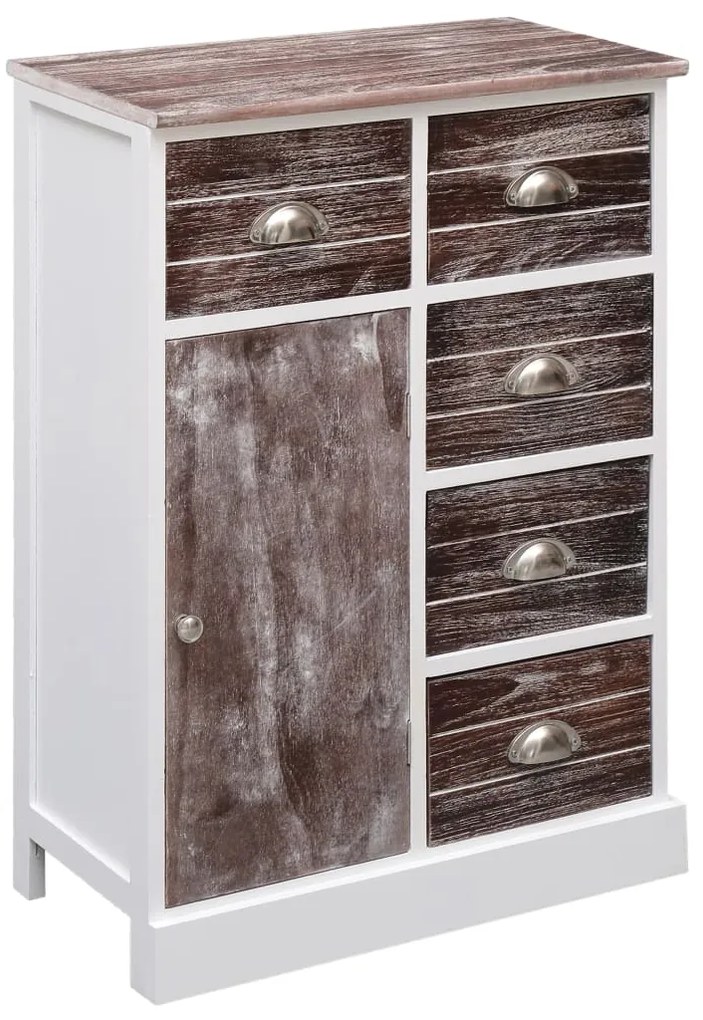 Aparador com 10 gavetas 113x30x79 cm madeira castanho