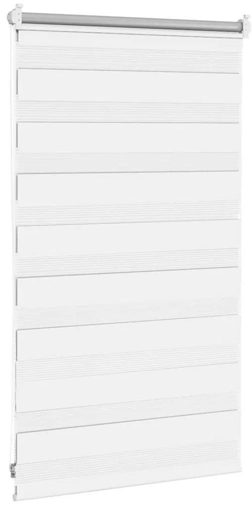 Estore de rolo 50 x 100 cm, linhas de zebra / Branco