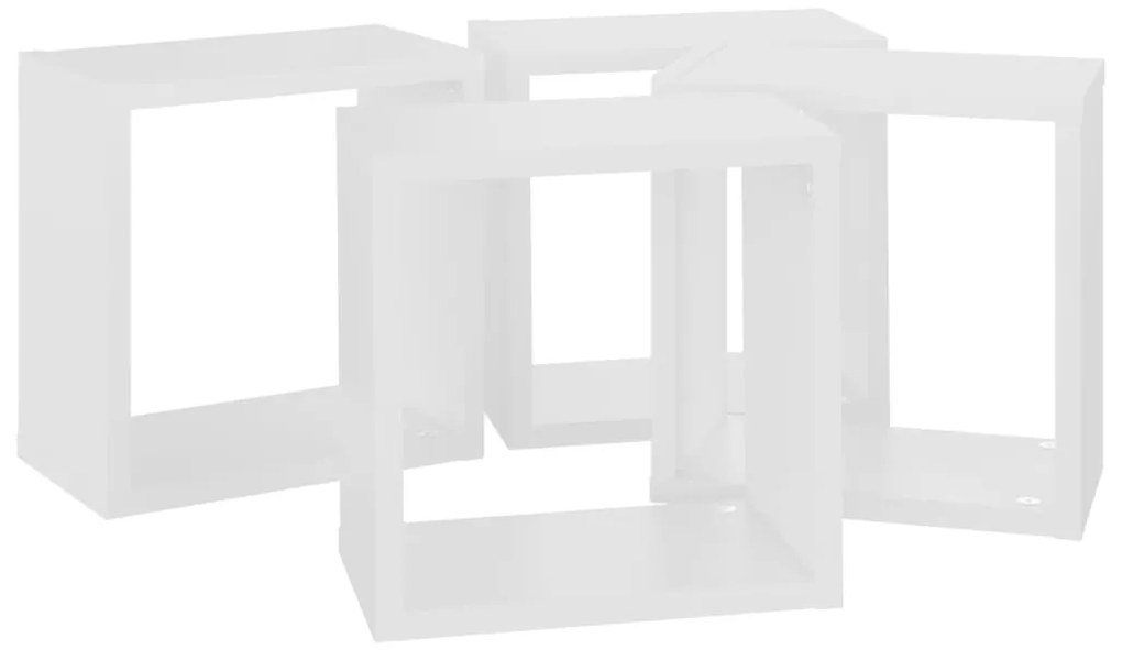 Prateleiras de parede em forma de cubo 4 pcs 26x15x26 cm branco