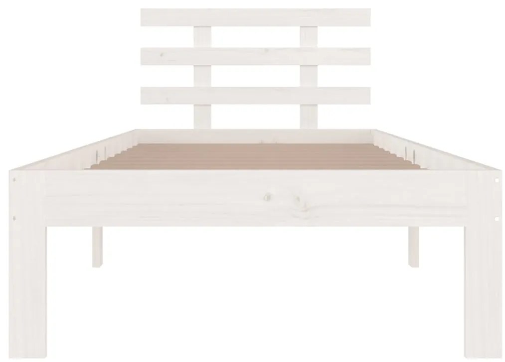 Estrutura cama pequena solteiro 75x190 cm madeira maciça branco