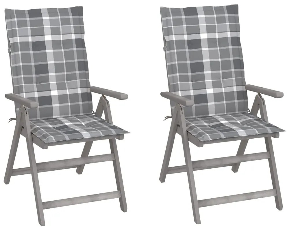 Cadeiras jardim reclináveis c/ almofadões 2 pcs acácia maciça