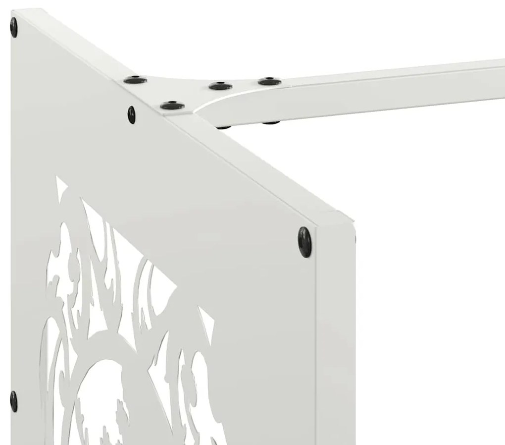 Suporte para lenha 40x40x40 cm aço laminado a frio branco