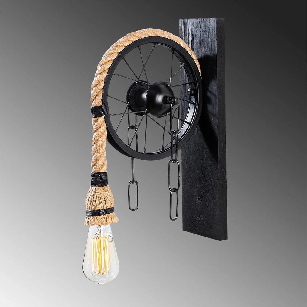 Aplique de Parede Erebos – Preto – 15 x 26 cm