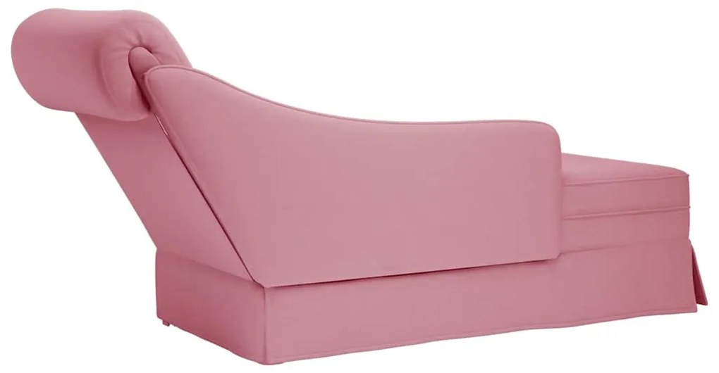 Chaise lounge c/ reforço/apoio de braços direito veludo rosa