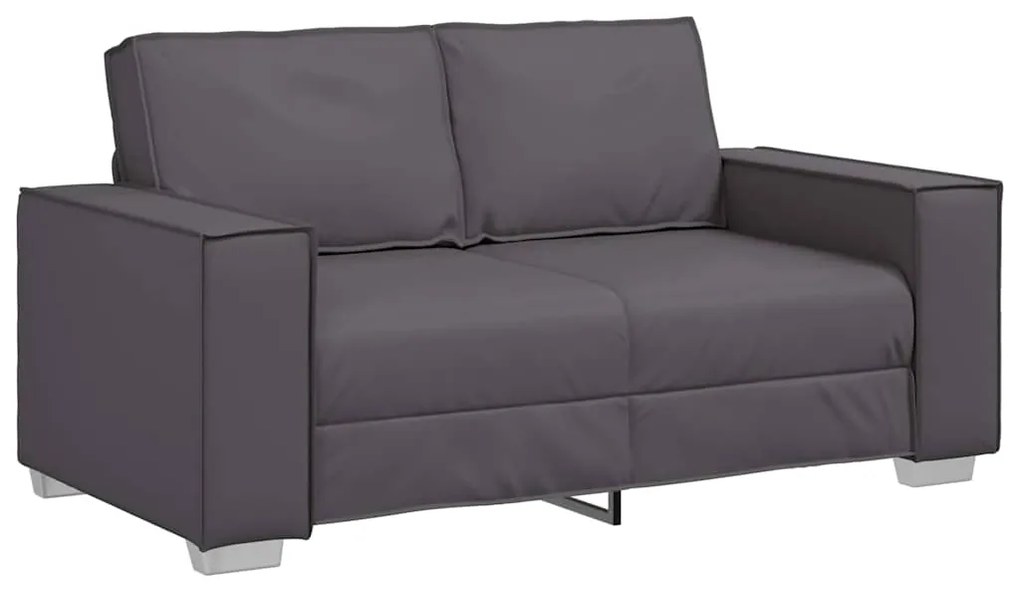 Sofá Loveseat vidaXL Cinza 120 cm em Couro Sintético
