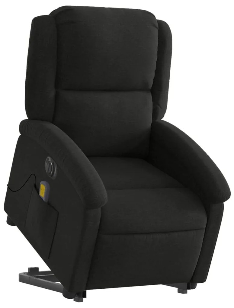 Poltrona elétrica elevatória massagens tecido preto