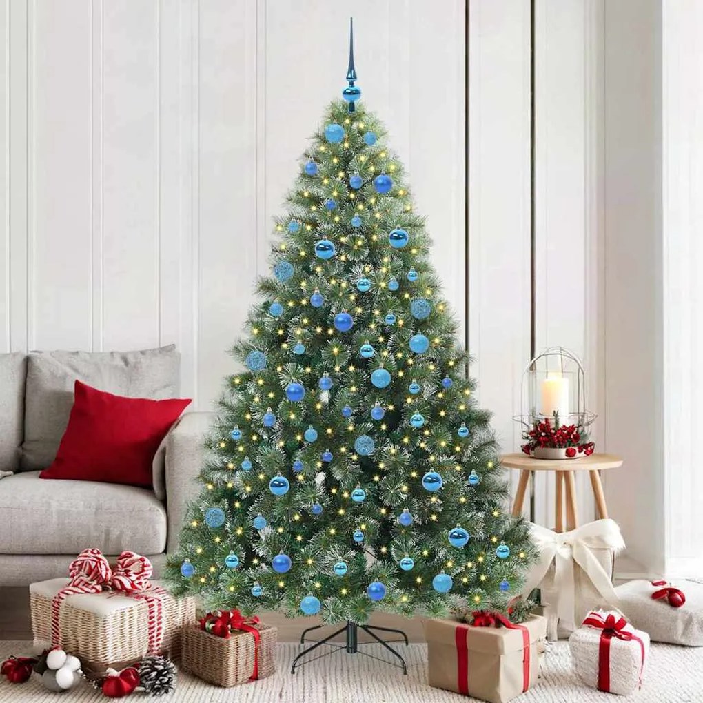 vidaXL Árvore de Natal Artificial com 300 LEDs Verde 180 cm PE e PVC