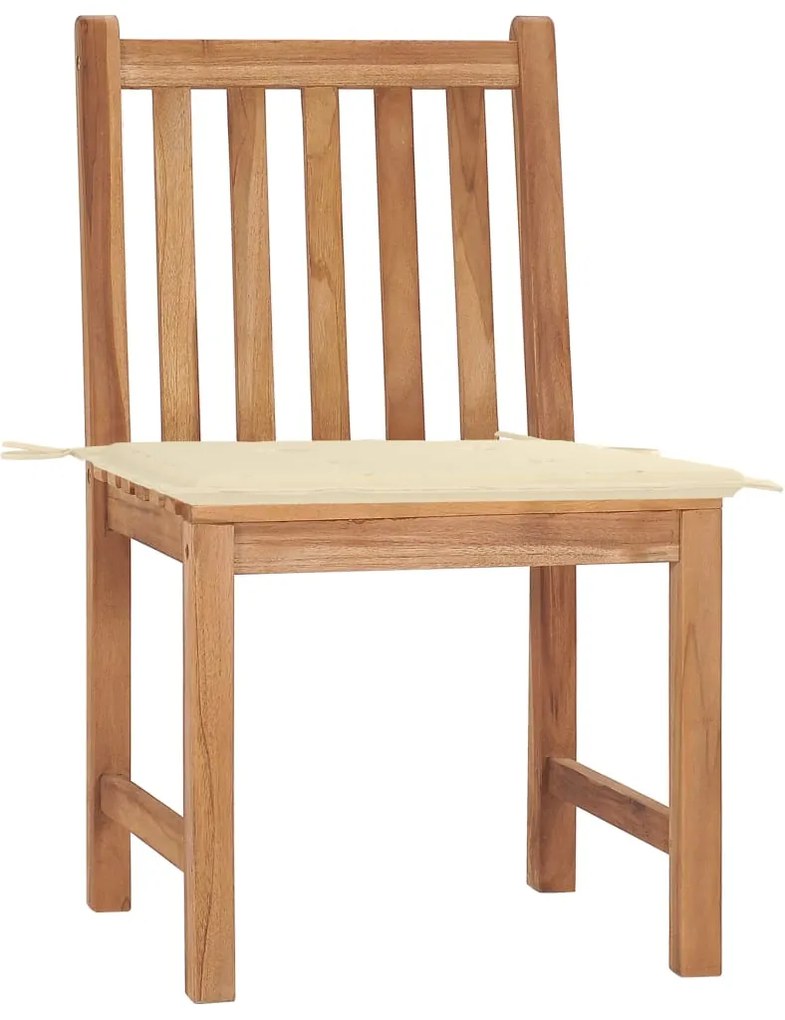 Cadeiras de jardim c/ almofadões 2 pcs teca maciça