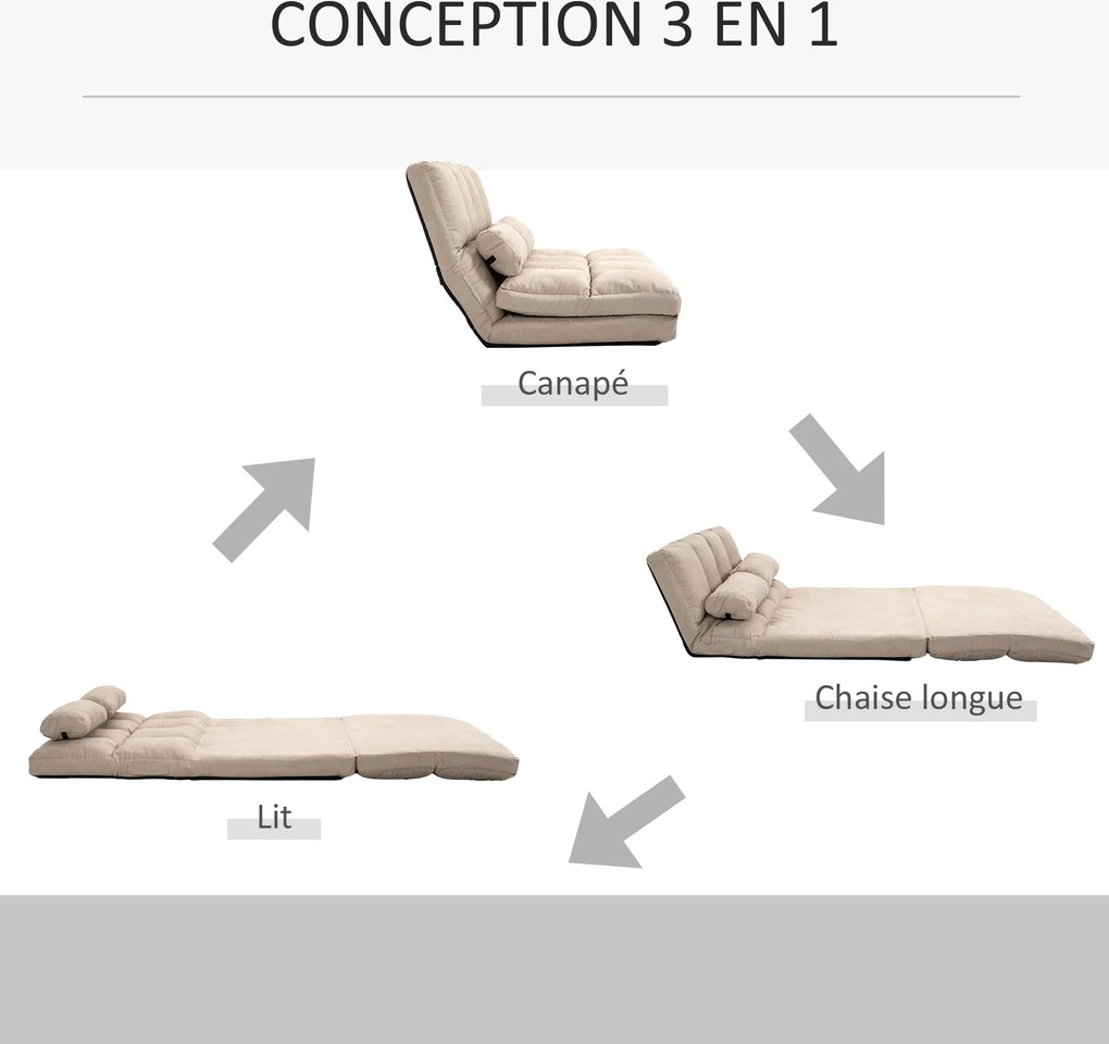 Poltrona-cama dobrável - Poltrona-cama - Encosto reclinável com 14 posições - 2 almofadas