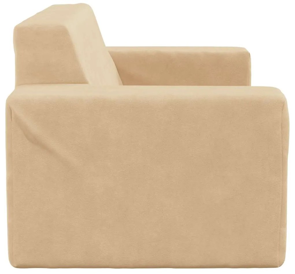Sofá infantil de 2 lugares pelúcia cor creme