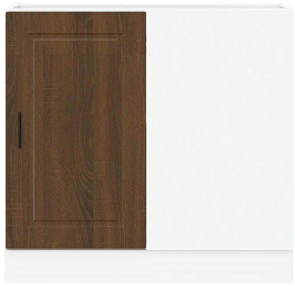 Armário base cozinha Porto derivados madeira carvalho castanho