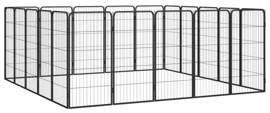 Parque p/ cães c/ 20 painéis 50x100 cm aço revestido a pó preto