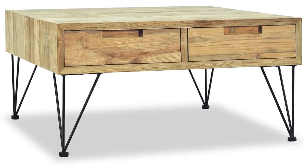 Mesa de centro em teca maciça 80x80x40 cm