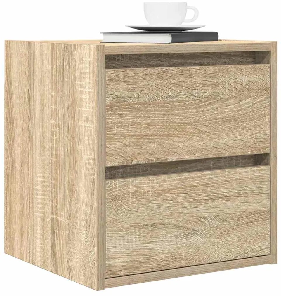 Mesas de cabeceira de parede 2 pcs 38x34x40 cm carvalho sonoma