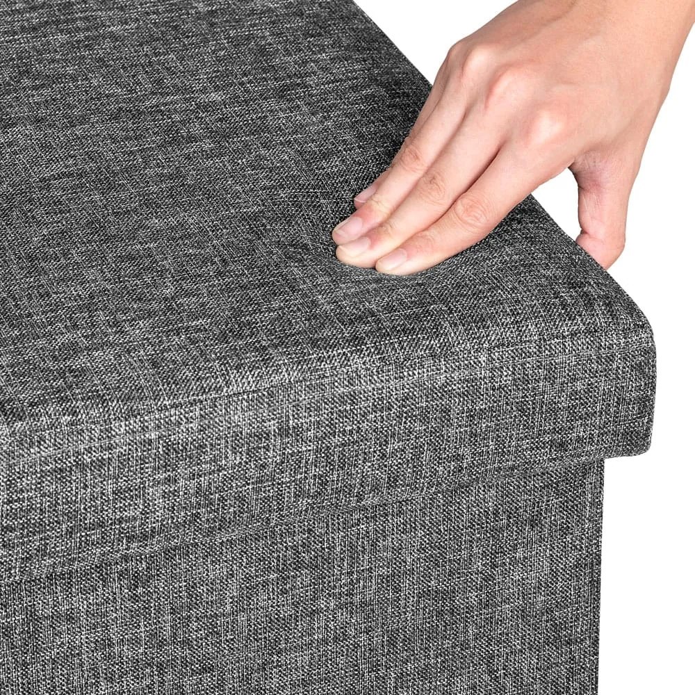 Banco com espaço de arrumação em MDF 80 x 40 x 40 cm Cinzento escuro