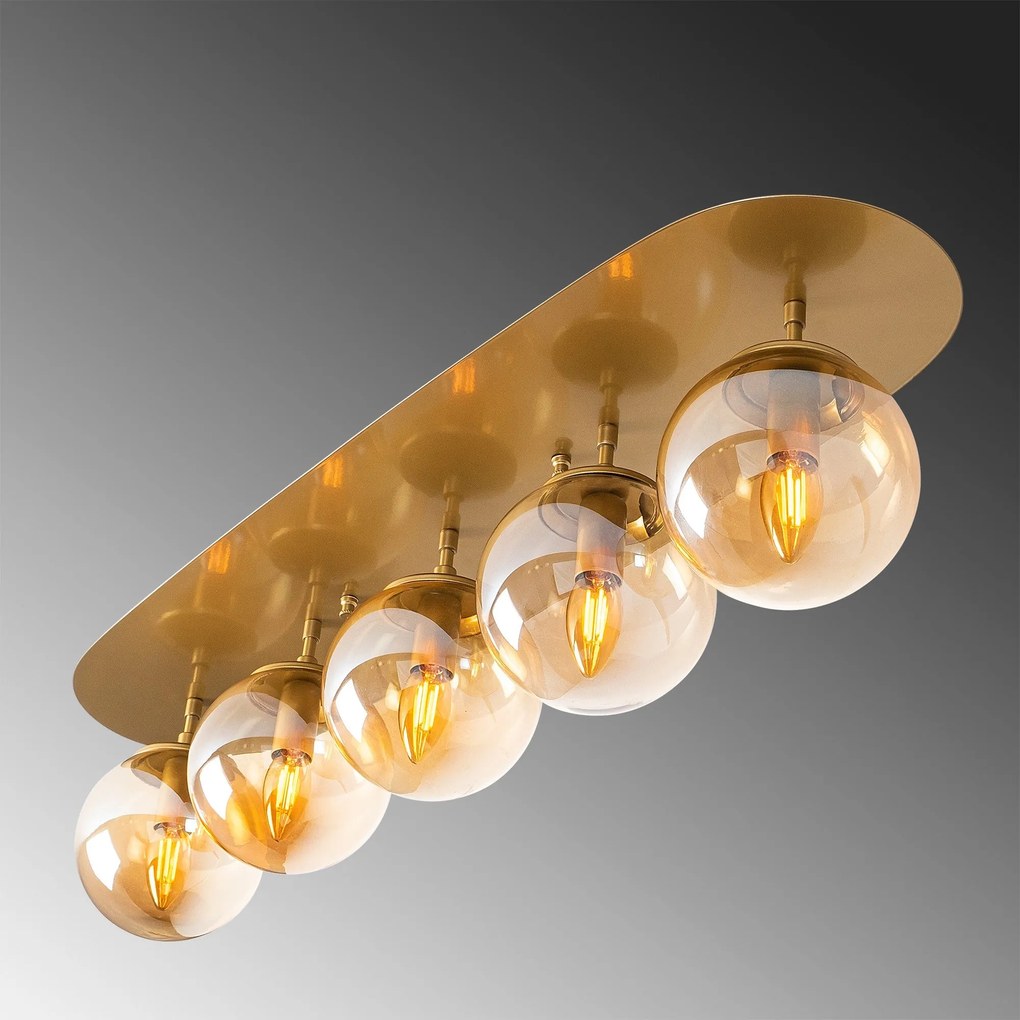 Candeeiro de Teto Well – Dourado – 90 x 23 x 25 cm