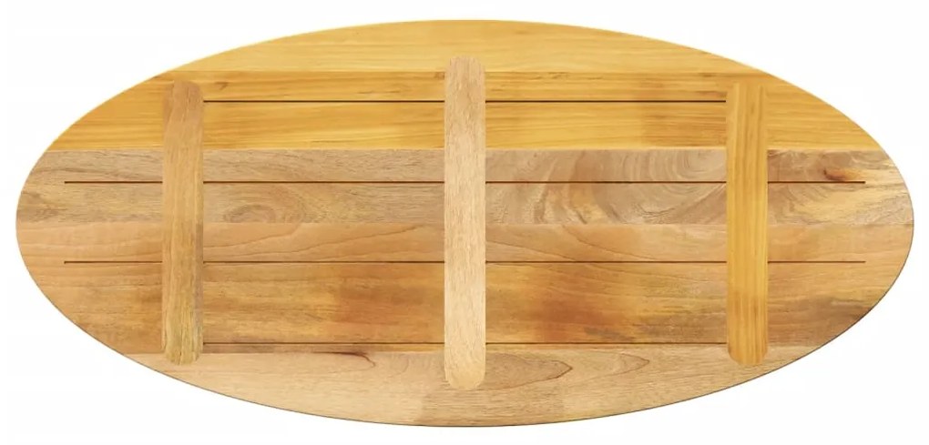 Tampo de mesa oval 100x50x2,5 cm madeira de mangueira maciça