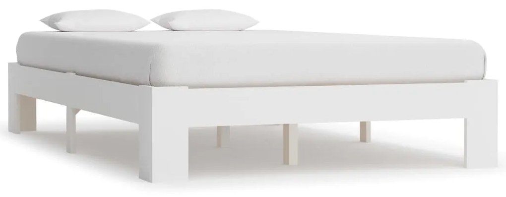 Estrutura de cama 140x200 cm pinho maciço branco