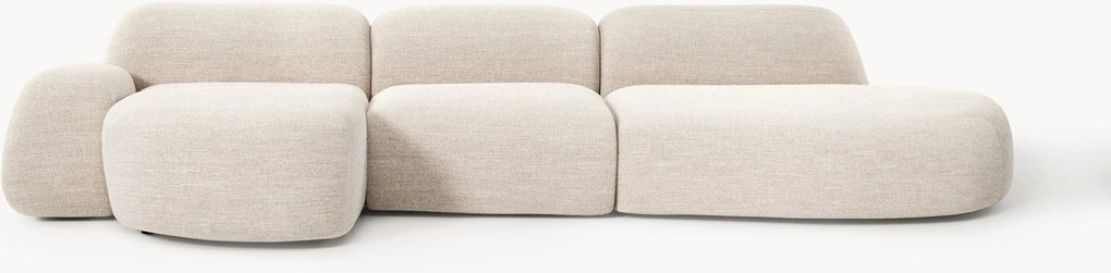 Sofá de canto modular em bouclé Wolke (4 lugares)