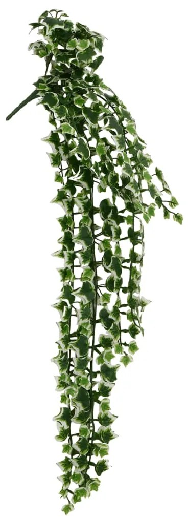 Planta suspensa artificial 12 pcs 339 folhas 90 cm verde/branco