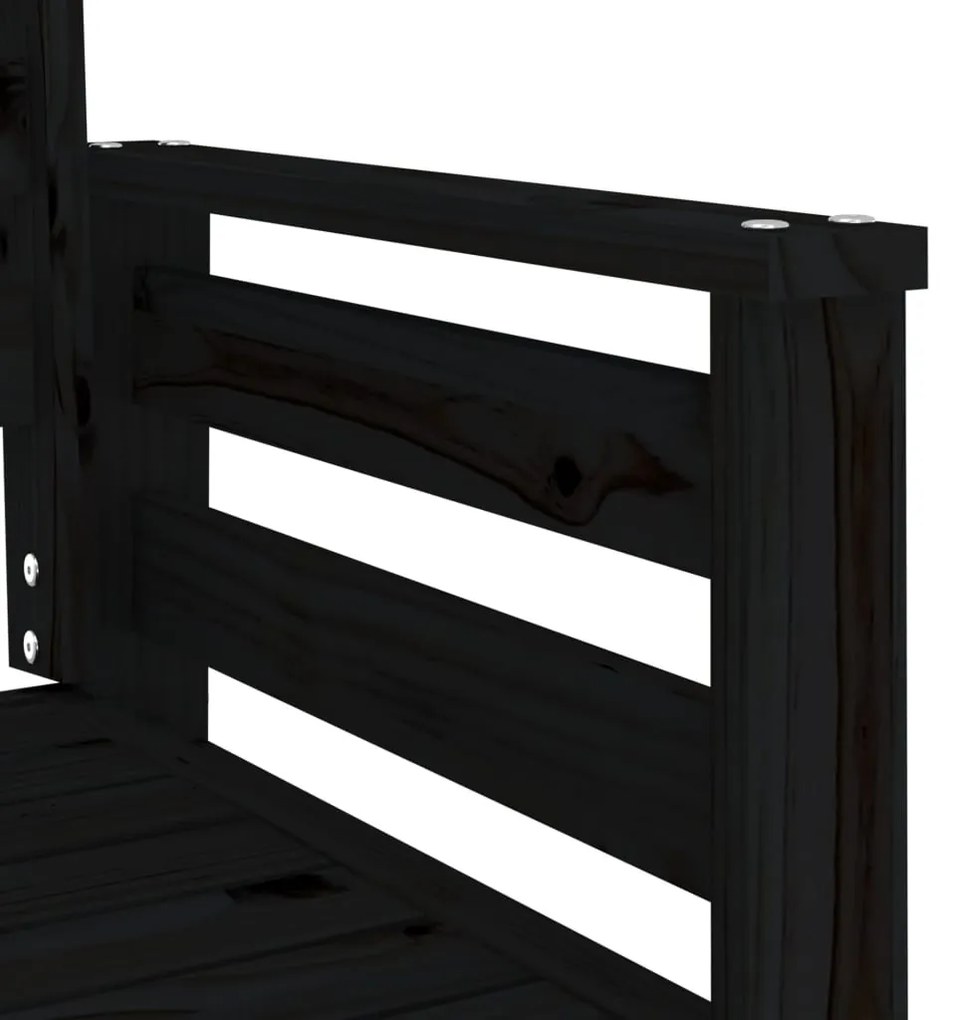 Banco de jardim 2 lugares com mesa pinho maciço preto