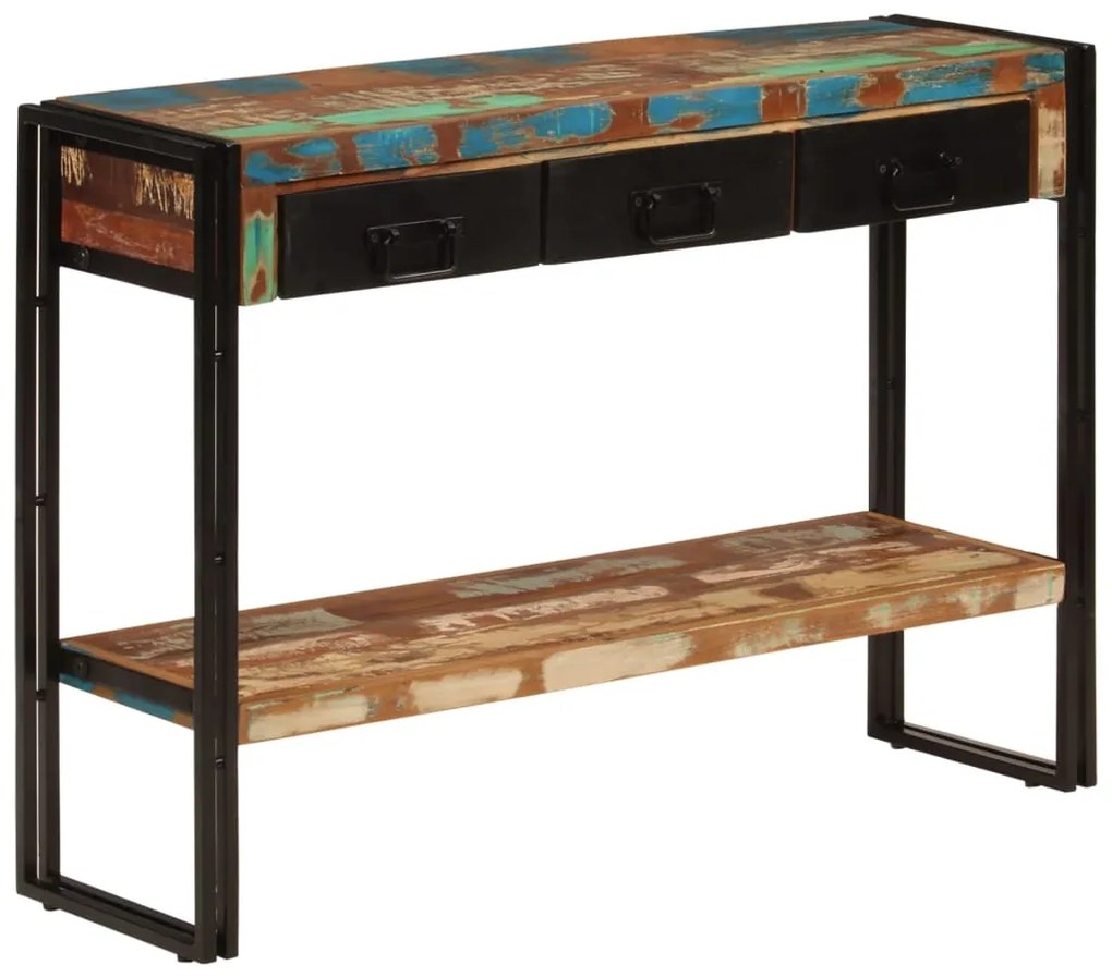 Mesa consola 110x30x76 cm madeira recuperada maciça