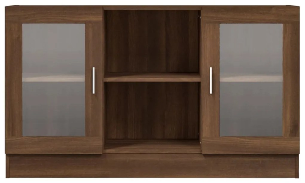 Vitrine 120x30,5x70 cm derivados madeira carvalho castanho