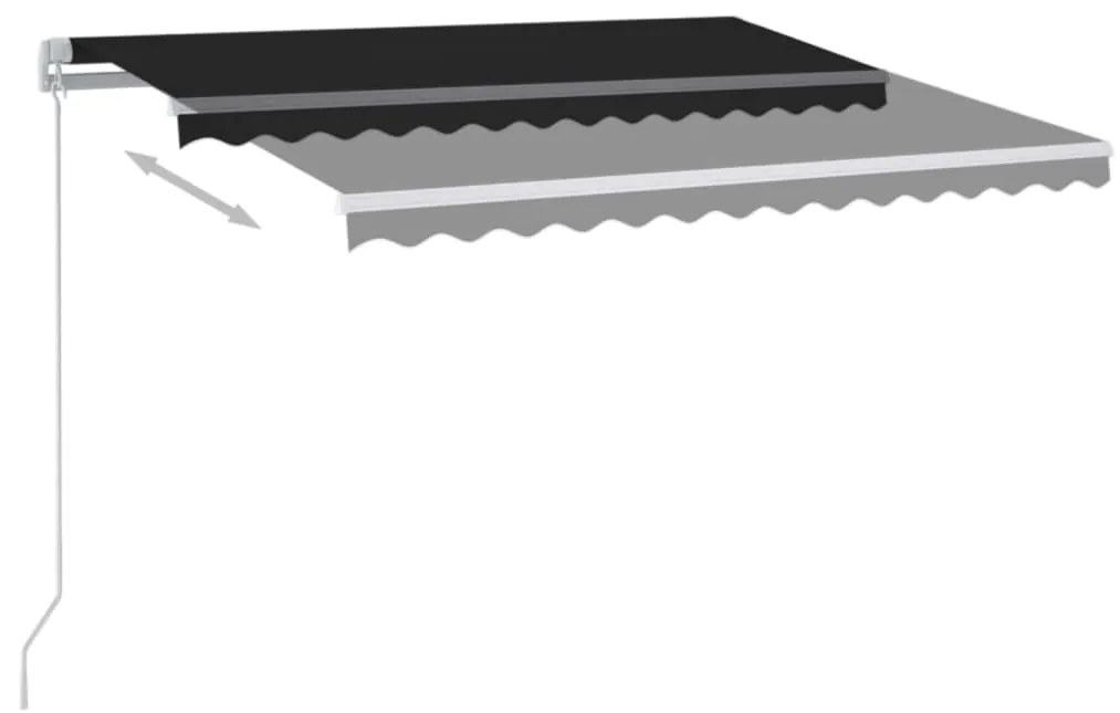 Toldo retrátil manual c/ LED 350x250 cm antracite