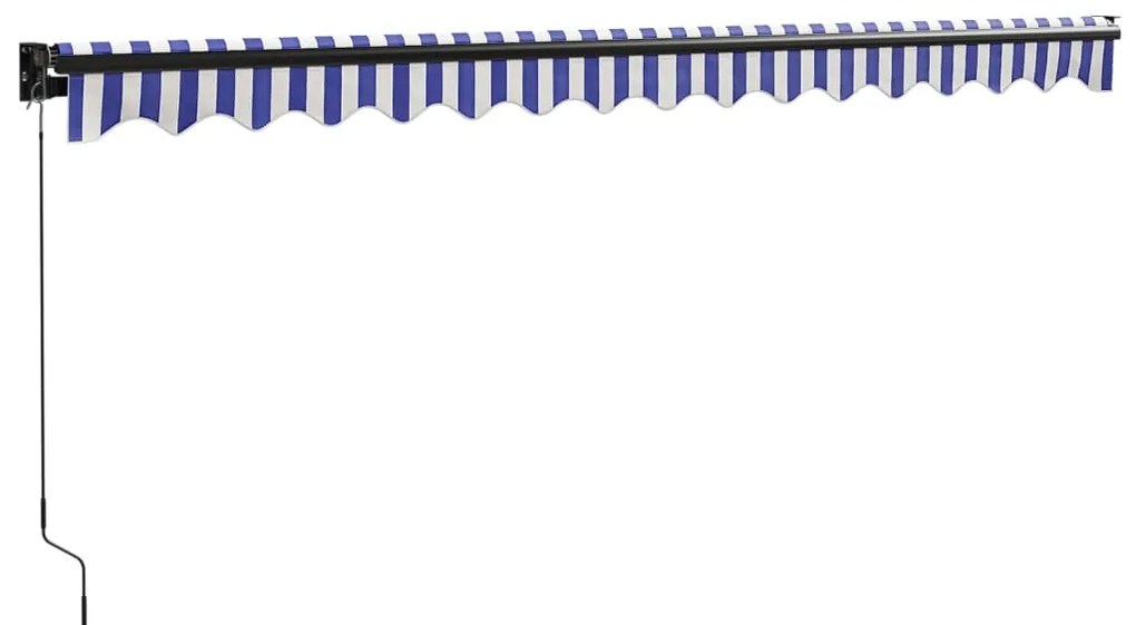 Toldo retrátil 4,5x3 m tecido e alumínio azul e branco