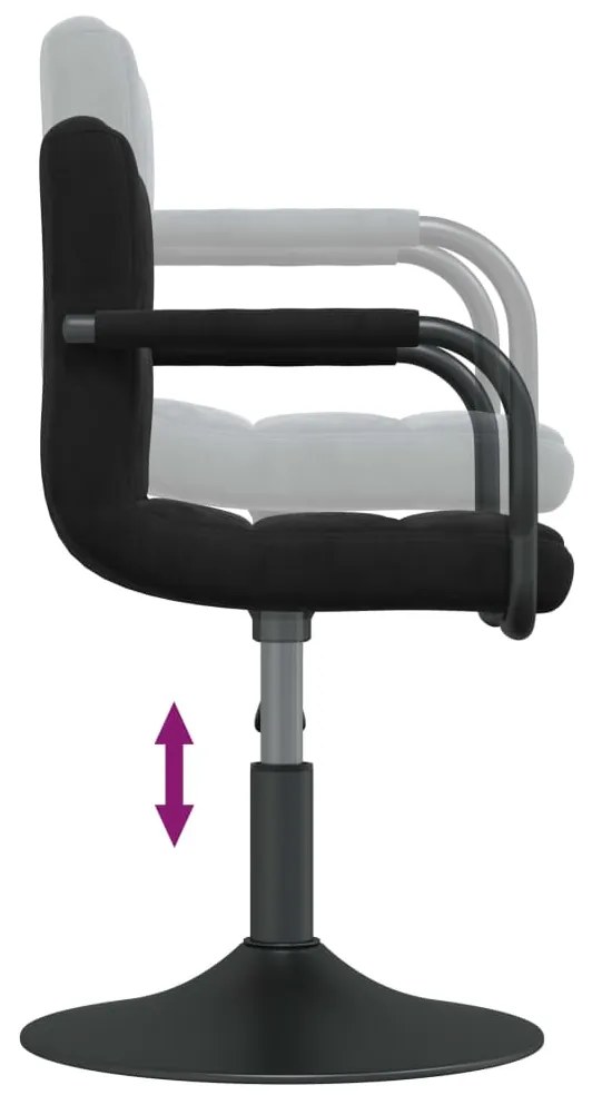 Cadeiras de jantar giratórias 2 pcs veludo preto