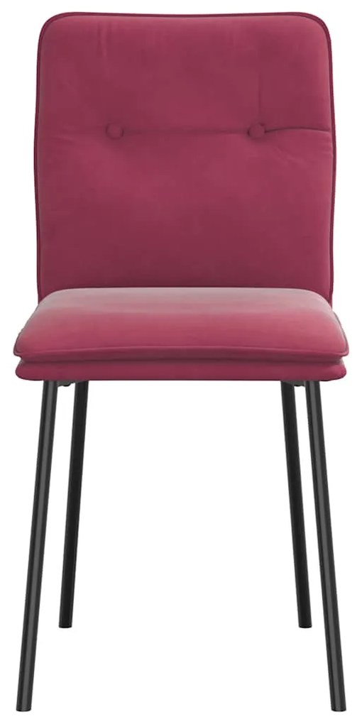 Cadeiras de jantar 2 pcs veludo vermelho tinto