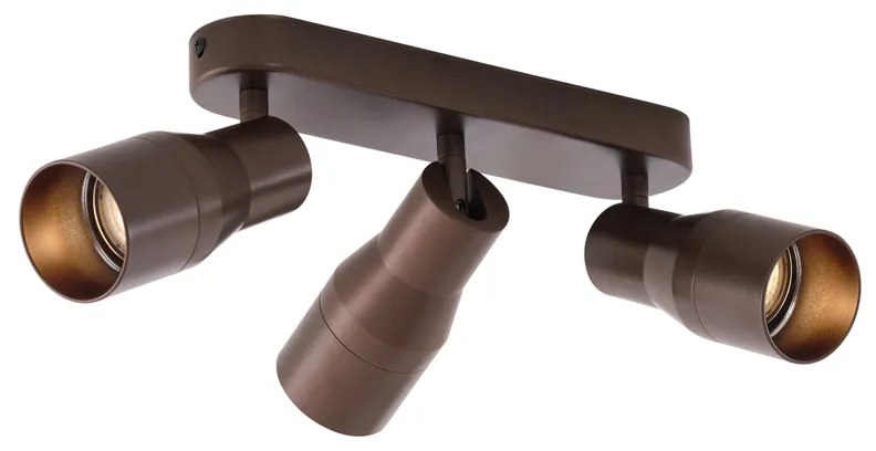Foco de teto arredondado bronze escuro GU10 50mm 3-luzes - Stanley