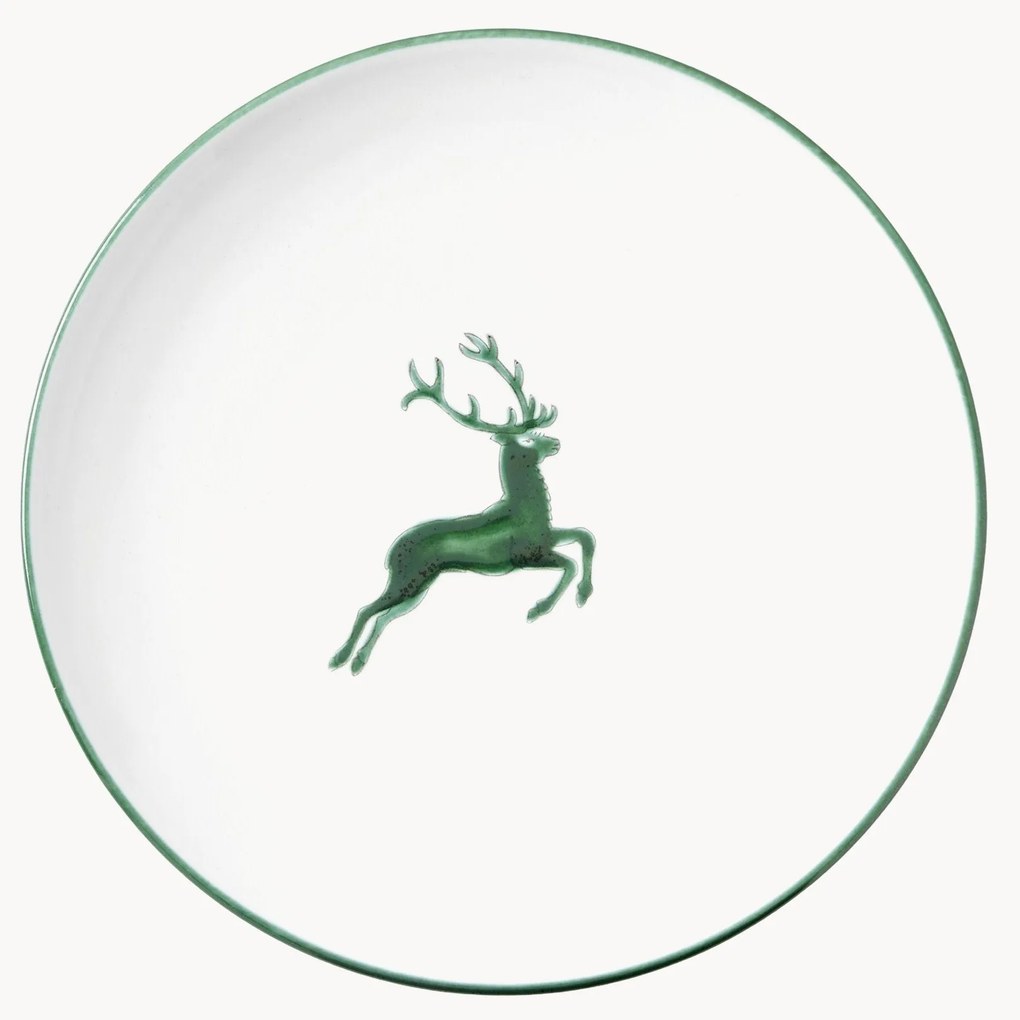 Prato de jantar artesanal Cup Green Deer