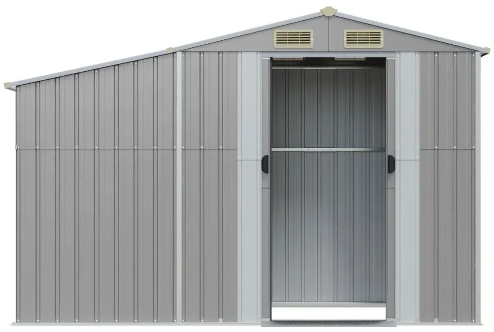 Abrigo de jardim 277x93x179 cm aço galvanizado cinzento