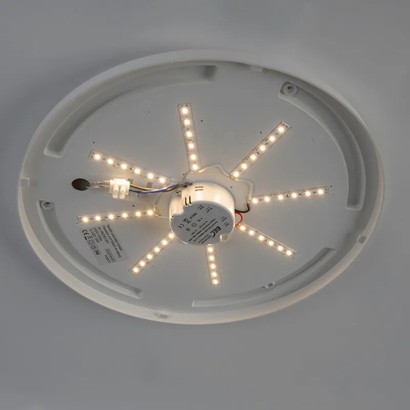 Candeeiro de teto moderno branco com LED 15W IP44 - Tiho Moderno