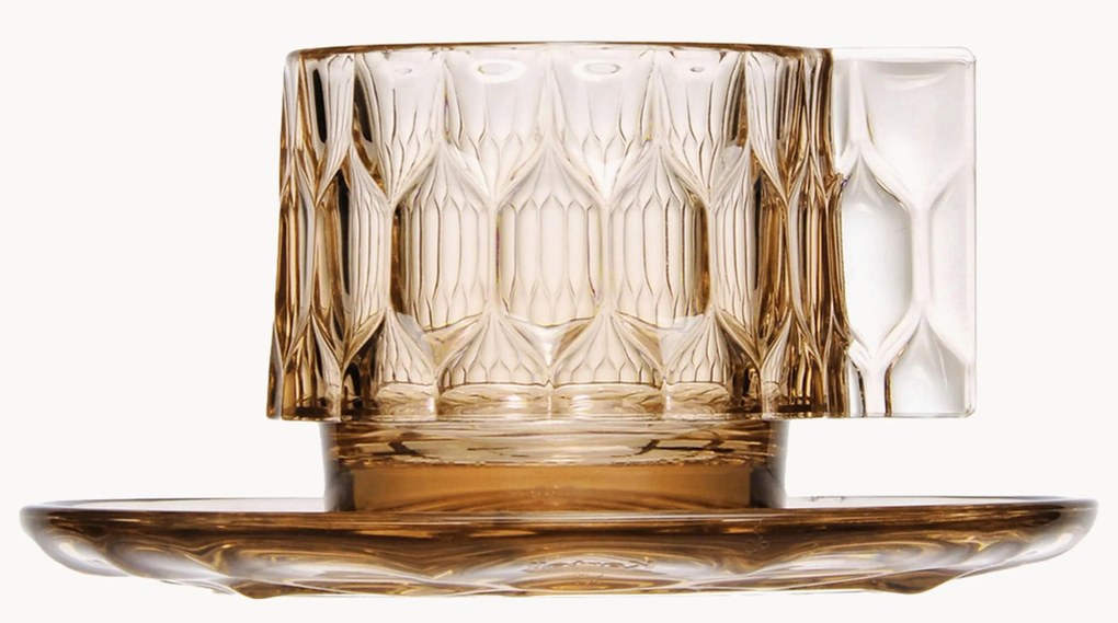 Chávenas de café com pires com padrão estruturado Jellies, conjunto de 4