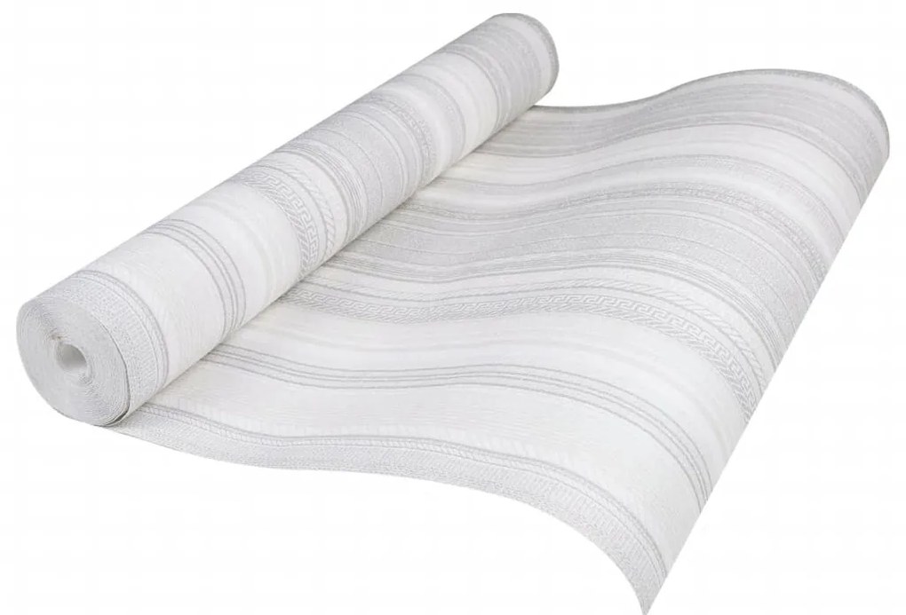 Papel parede 3D c/ padrão riscas 10x0,53 m não-tecido cinza